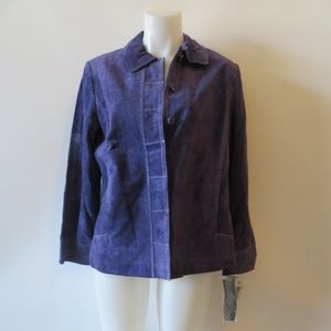 WOMENS JERRY LEWIS PURPLE SUEDE JACKET SZ 14*